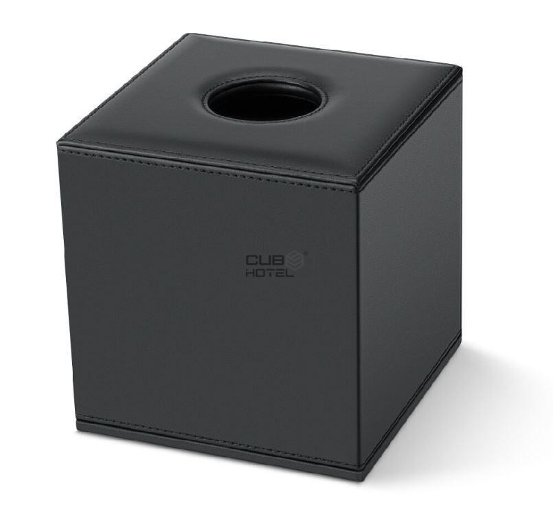 Square tissue box black